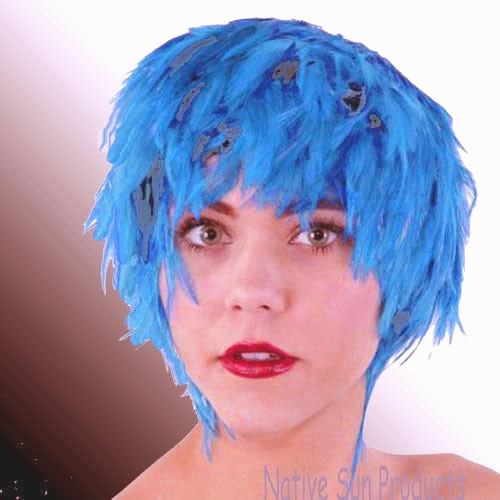 Parrucca blu turchese gallo - parrucca,