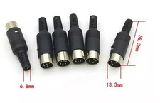 CONNETTORE SPINA DIN 3 4 6 7 8 POLI VOLANTE a saldare maschio M corpo pvc cavo 