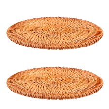 2 Pcs Sottopiatti Rattan