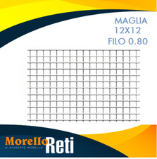 RETE ZINCATA PER GABBIE E VOLIERE MAGLIA 12X12 FILO 0.80 MM  MT 25 