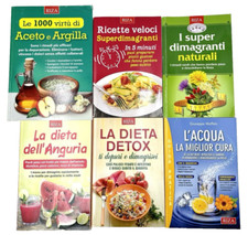 LOTTO 6 LIBRI EDIZIONI RIZA Dieta Naturale Detox Ricette Acqua Aceto Argilla