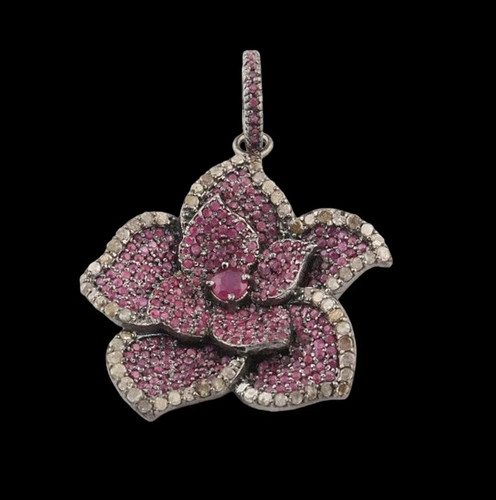 Ciondolo fiore ruby - fiore,