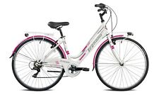 BICI LEGNANO L486 FUXIA BIANCO VERSILIA CITY BIKE DONNA ACCIAIO 6 VEL UNISEX 28"