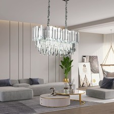 Lampadario cristallo argento