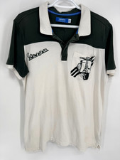 Polo Adidas Vespa Vintage Logo Stampa Grafica Bianco Verde TShirt Uomo Tg L