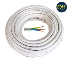 MATASSA ROTOLO DI CAVETTO CAVO ELETTRICO BIANCO 25 METRI CON FILI DA 3X1 mm "EDM