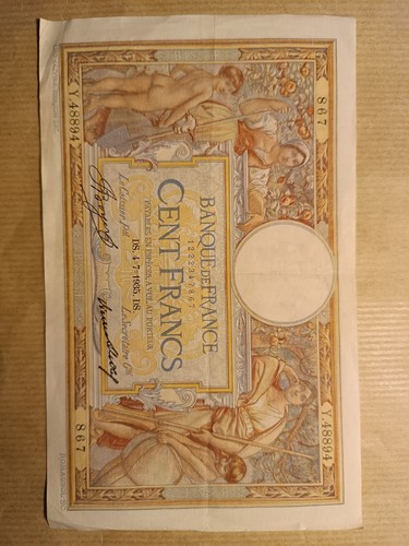 Banconota antica francia - , 100