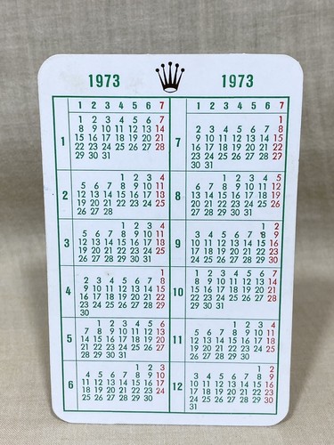 Rolex calendar 1973 - calendar, special