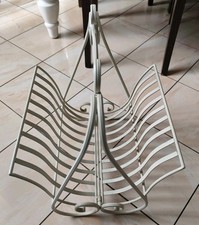 Portariviste In Ferro Battuto. Bianco , Pieghevole.