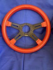 VOLANTE PELLE ROSSA 35cm OMOLOGATO 100% MADE IN ITALY N U O V O !!!! OBA Bologna