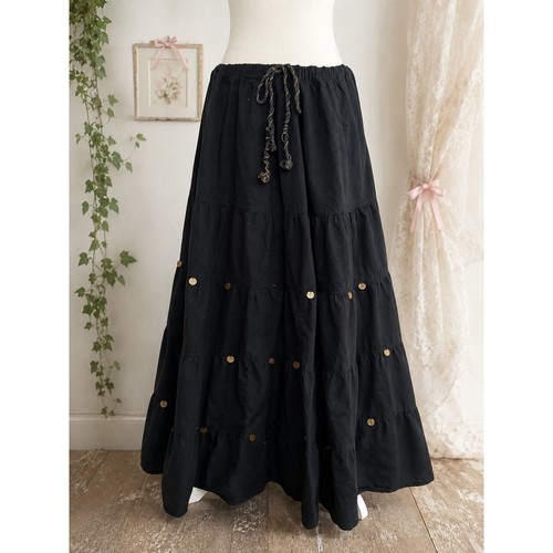 Maxi gonna vintage cotone nero