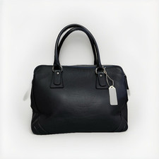 BORSA BAULETTO ARTIGIANALE VERA PELLE NERA