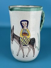 Ceramica Di Vietri Vaso Popolare Brocca In Maiolica Firmato Pinto XX Sec.