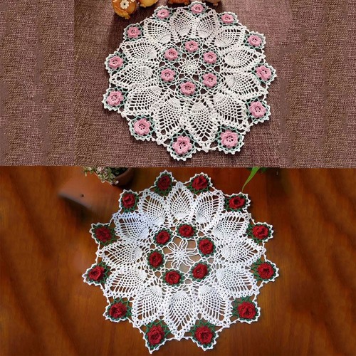 2pcs vintage hand crochet - 17",