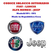 CODICE  SBLOCCO AUTORADIO CONTINENTAL VP1 VP2 FIAT LANCIA ALFA ROMEO E ALTRI