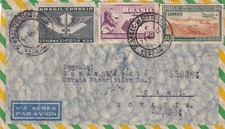 S7066-BRASILE, BRASIL CORREIO, BUSTA DA SAN PAOLO PER ROMANIA, VIA AEREA, 1949