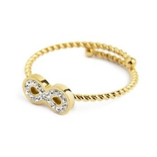 MARLU' ANELLO ANELLO INFINITO CON CRISTALLI BIANCHI PVD ORO 18AN049G misura S