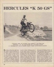 advertising TEST MOTO HERCULES K 50 GS'70 MOTOTEDESCHE REGOLARITA EPOCA SIX DAYS