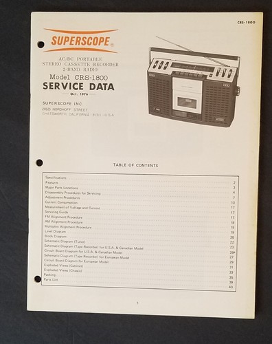 Superscope crs 1800 dc - superscope, ac/dc