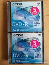 10 DVD-R TDK 16 X 4,7GB 120MIN