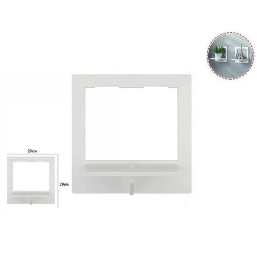 Mensola legno bianco - legno, quadrata