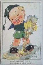 CARTOLINA ONB OPERA NAZIONALE BALILLA GRECIA FIGLIO DELLA LUPA OB OLIO RICINO M3