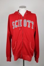 SCHOTT FELPA ZIP CAPPUCCIO UOMO MAGLIA Tg 2XL MAN SWEATSHIRT VINTAGE CASUAL