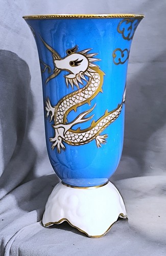 Vaso drago fondo blu oro - drago,,