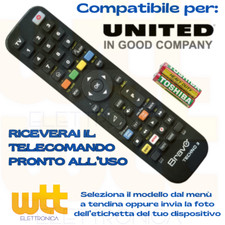 Telecomando UNITED universale per UNITED Tv Decoder Ricevitori PRONTO ALL'USO