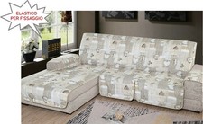 Copridivano con PENISOLA destra sinistra FANTASIA Cuori Shabby 3 colori 3 misure