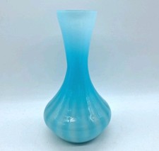 VASO IN VETRO OPALINO DI MURANO-AZZURRO-MADE ITALY-ANNI 70'-GLASS VASE-VINTAGE