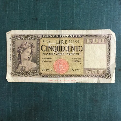 Banconota italia 500 lire - italia,