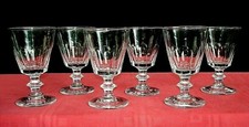 Baccarat SAINT LOUIS Eato Bicchieri da Vino Cristallo Intagliato Lati Piani
