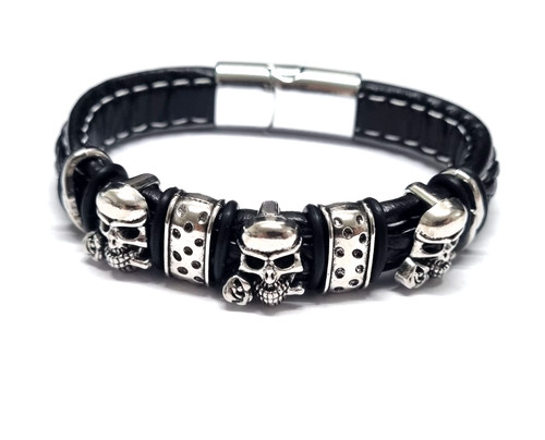 Bracciale pelle intrecciata - bracciale, in