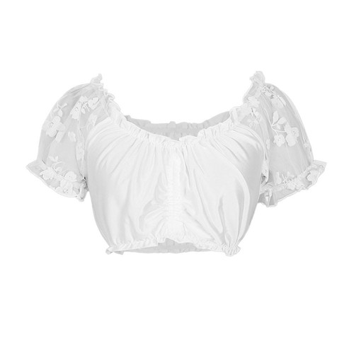 Crop top bianco - , spalle