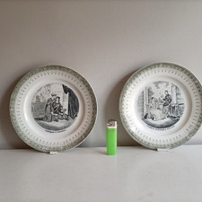 S.C.R. SOCIETÀ CERAMICA RICHARD MILANO - 2 PIATTI FINE 800 DECORO 1040