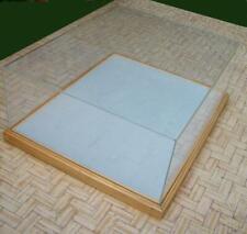 Grande teca piana espositore plexiglass 64x54xh21 base acero varie misure e usi 