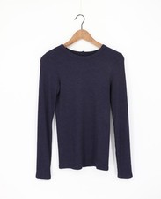 Top manica lunga a costine