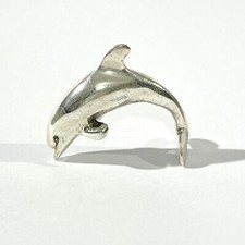 vintage solid silver Dolphin miniature ,  hallmarked italian figurine