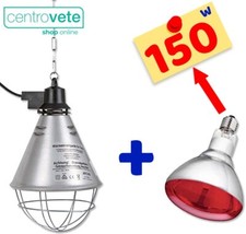RIFLETTORE per Riscaldamento PULCINI SUINI CUCCIOLI + LAMPADA Infrarossi 150 W