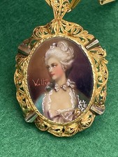 chain necklace pendant miniatura  vintage old gold ORO ANTICO 6-7KT inizi 900