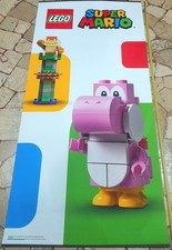 LEGO FLAG STORE DOUBLE FACE BANNER SUPER MARIO BABY PINK YOSHI WALL SCROLL 2021!