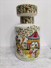 Antico Vaso Cinese in Ceramica Vintage yì jì Decorato Splendido 31cm