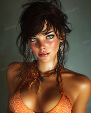 Foto stampa artistica 8x10 - bella ragazza bruna procace donna modello quadro / firmato