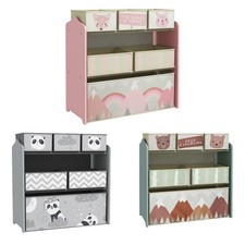 ZONEKIZ Scaffale Portagiochi per Bambini con 6 Contenitori in Tessuto