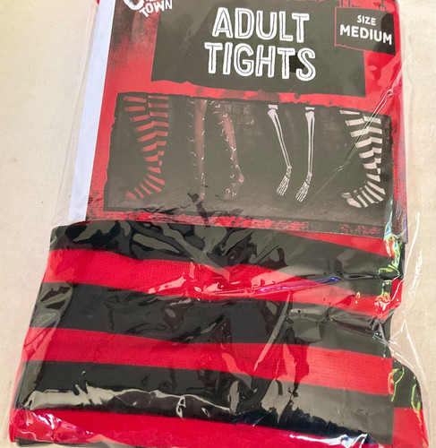 Collant righe rosso - collant, nero