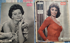 SOFIA LOREN LOTTO ON COVER IN COPERTINA 2 RIVISTE NOVELLE FILM 1958