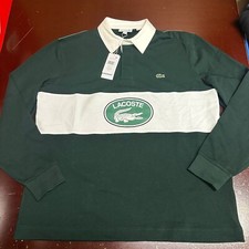 Polo uomo Lacoste verde bianca