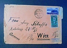 ITALIA, ITALY, 1940 ETIOPIA /ERITREA 2 Valori  letter Addis Abeba /VIENNA USED