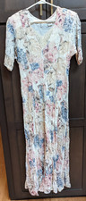 Vintage Starina Floral Fairycore Dress Cottagecore Crinkled-Lace - L